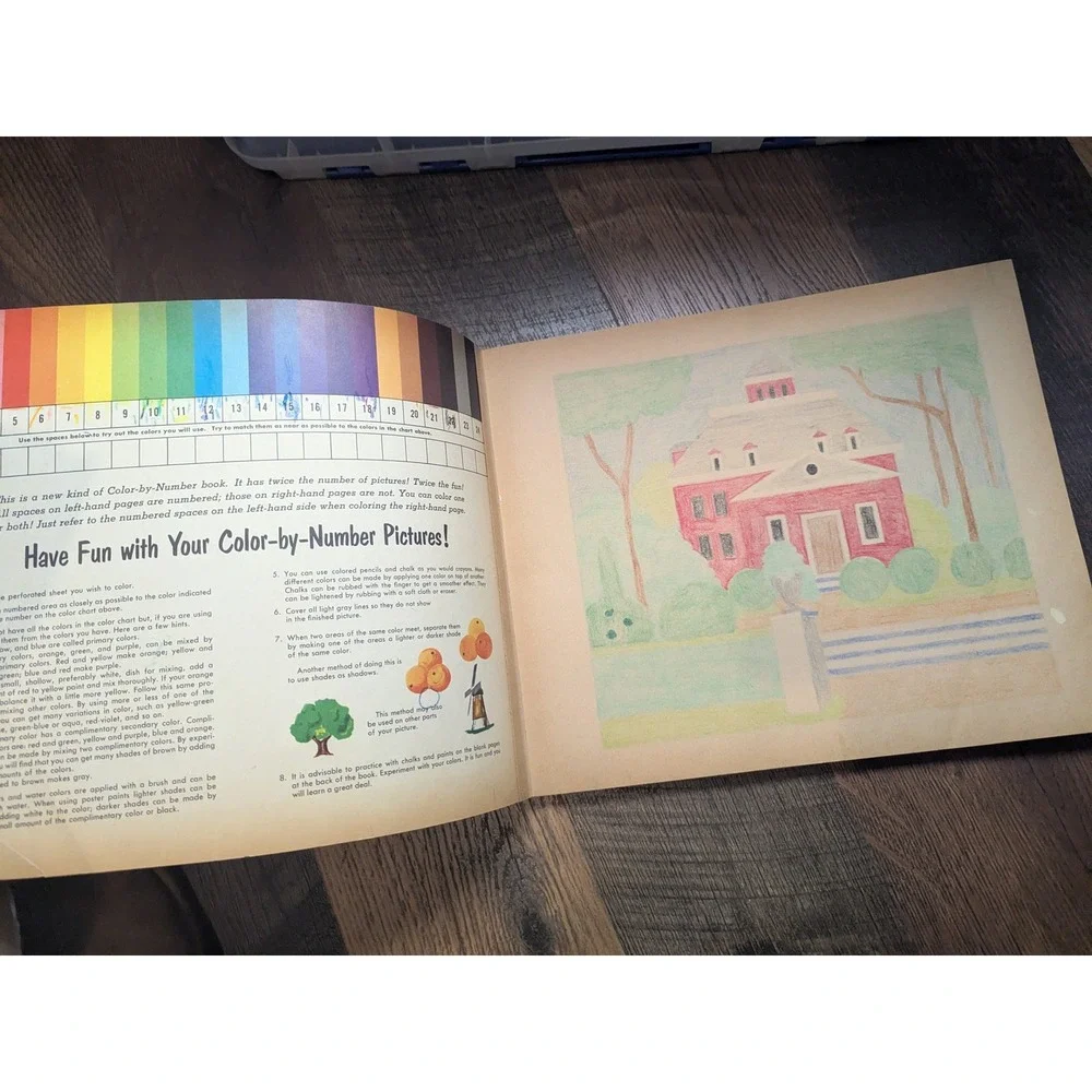 1960s Whitman Color by Number‎ Assorted Pictures Book Vintage 11x13